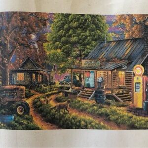 Painting With Diamonds Kit Rustic Cabin and Store 80x60cm